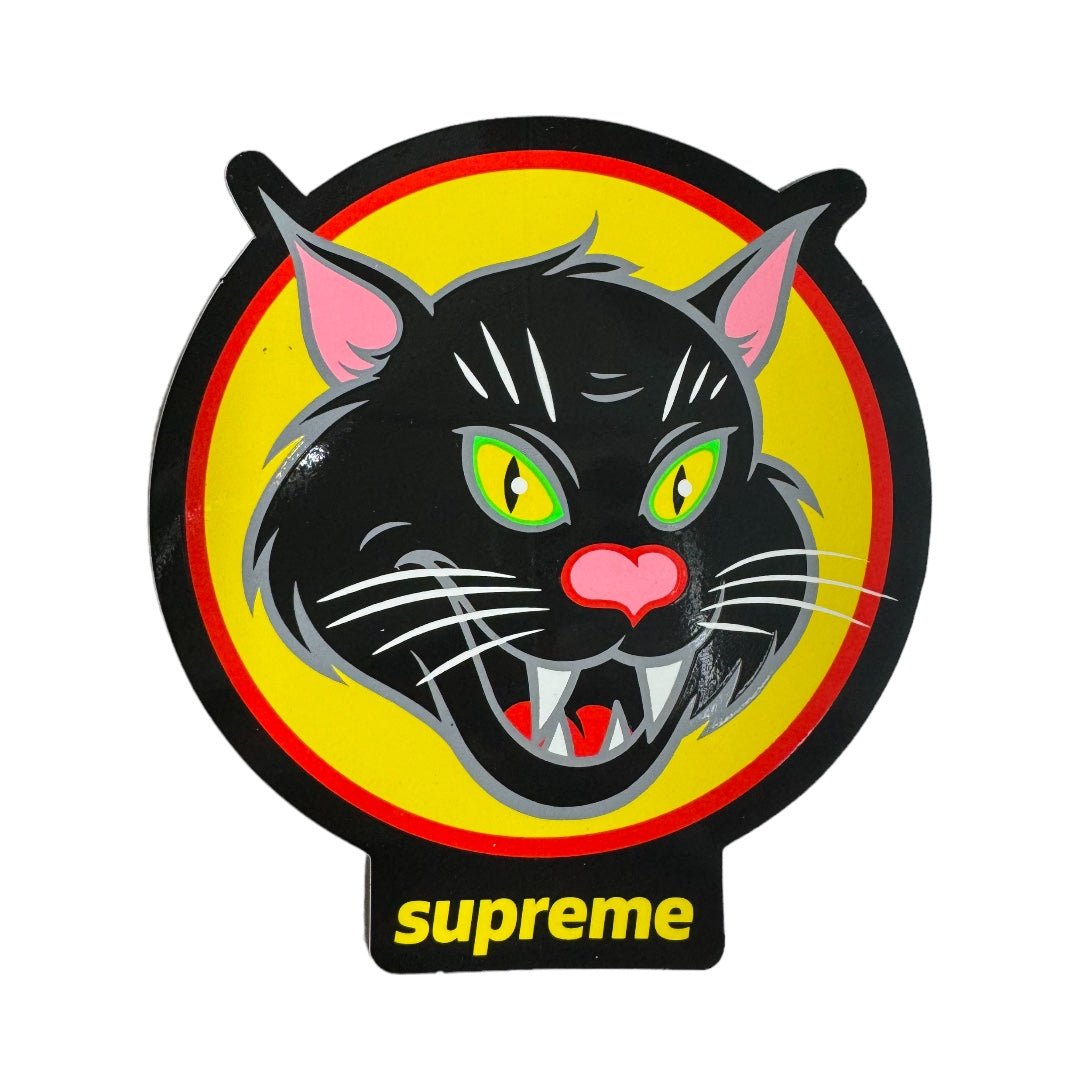 Supreme Black Cat Sticker