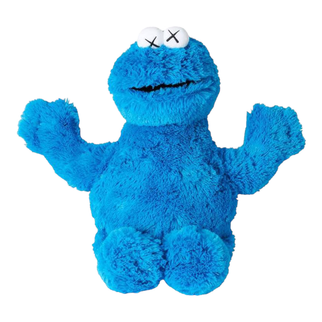 KAWS Sesame Street Uniqlo Cookie Monster Plush Toy Blue