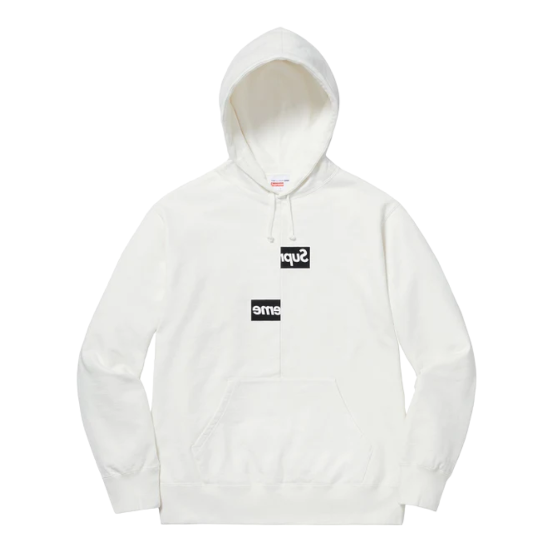 Supreme Comme des Garcons SHIRT Split Box Logo Hooded Sweatshirt White