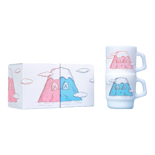 KAWS Holiday Japan Mount Fuji Fire King Mug (Set of 2)