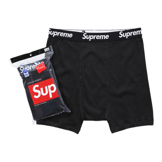 Supreme Hanes Boxer Briefs (4 Pack) Black